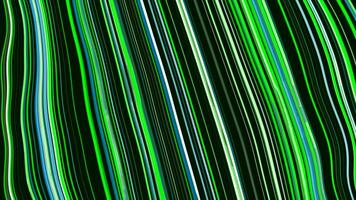 Animation with moving stream of colorful wavy lines. Motion. Lines move in flow with wavy distortions. Wavy distortion of colorful lines in matrix style video