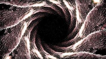 Dark tunnel with software design. Design. Constructor from program code in tunnel. Dark tunnel with moving lines of software lines video