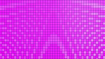 Pink mosaic. Motion.Small purple squares in animation that glow with different lights and sparkle video