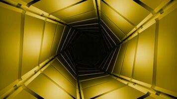 3D tunnel in shape of pipe. Design. Moving 3D tunnel in style of metal pipe. Movement in geometric 3d tunnel with metal walls video