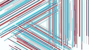Purple and white background. Motion.Thin multicolored lines make up a triangle in animation. video