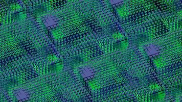 abstrato tecnológica fundo com a visualização do artificial inteligência trabalhando processo. Projeto. animado o circuito borda. video