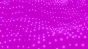 Luminous dots move in wavy streams. Design. Animated background of moving rows of glowing dots. Beautiful glowing dots move in waves on colored background video