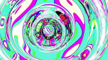 Psychedelic colors in liquid with wave drops. Design. Psychedelic 3d animation with colorful liquid and waves. Circular waves from droplets on surface of bright liquid video