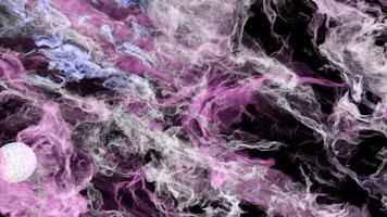 Flying in space through stars and gas cloud with cosmic nebulas. Design. Abstract scientific background with clouds and an unknown planet. video