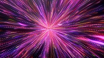 snabb energi strömma med lysande rader. rörelse. hyper explosion med strömma av energi rader. färgrik lysande rader flytta i supraledare snabb explosiv strömma video