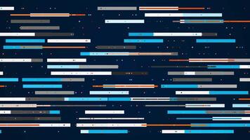 Horizontal, parallel graphic lines moving from side to side on a dark blue background. Motion. Randomly sliding segments. video