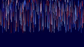 Rain animation background with stripes. Motion. Colorful cyber rain on black background. Multi-colored lines create modern rain background video