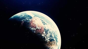 Rotating planet Earth. Motion. Rapid rotation of Earth with life changes. Movement and rotation of earth. 3D models of planet for astronomy video
