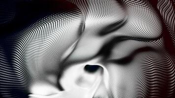 Liquid structure moves in waves from points. Design. Abstract 3d structure with wavy vibrations. 3D animation with moving waves mass with silver dots video