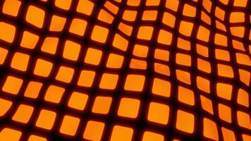 Abstract grid surface in wavy motion. Design. Squared pattern of golden and dark brown colors in slow rippling motion. video