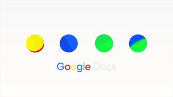 Google icon with colorful circles on a white background. Motion. Colorful google inscription and a row of small circles. For editorial use only. video