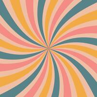Retro horizontal sunlight background, fantasy illustration, cool retro swirl explosion, summer and carnival background vector