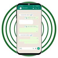 Whats App Voice Call Screenshot on Circle Background vector