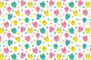 Kitten children's print, texture, paper, cute fluffy cat, pattern vector