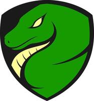 Green Phyton on a Shield Logo Design vector