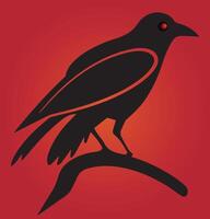 crow, illustration, on a background of orange gradient tones, for backgrounds textures, vector