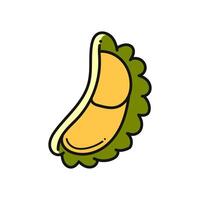 Durian fruit. Summer tropical fruits. Durian on white background. for poster, banner, web, icon, mascot, background. Hand drawn. illustration vector