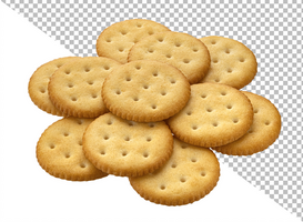 Round cracker isolated on white background psd