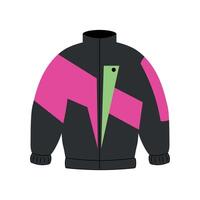 Clothes in the style of the 90s. Street style, nostalgia. Neon windbreakers on a white background. illustration vector