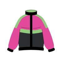 Clothes in the style of the 90s. Street style, nostalgia. Neon windbreakers on a white background. illustration vector