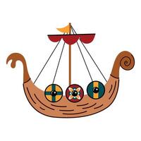 Drakkar. Viking ship on isolated white background. vector