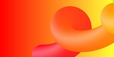 Bright yellow-orange background with gradient and large abstract shape created with the Overlay tool.Modern banner with 3d pipe. vector