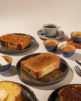 Typical Indonesian steamed bread and toast with various fillings photo
