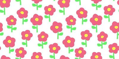 Seamless pattern with simple abstract flowers. Summer print with bloom. vector