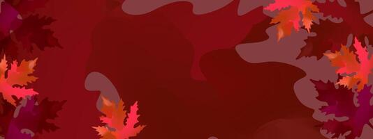 Abstract autumn background with bright maple leaves. Colorful gradient banner for seasonal festivals and holidays. vector