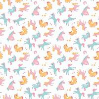 Seamless pattern with cute unicorns. A mythological and magical creature. Design for fabric, textiles, wallpaper, packaging vector