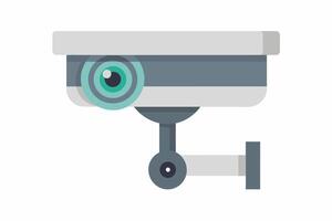 Security camera isolated on white background. Graphic illustration. Surveillance equipment. Concept of modern security technology, monitoring, protection. Print, logo, sign, design element vector