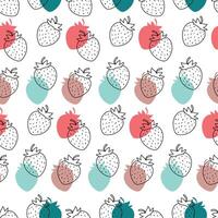 Summer seamless pattern with strawberries. policy vector