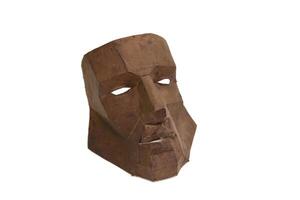 cardboard mask on white background photo
