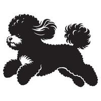 illustration of A Bichon Frise Snap the dog running or jumping vector