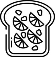 Jamon toast outline illustration vector