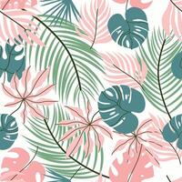 Seamless pattern of tropical leaves. Summer tropical pattern l perfect for textiles and decoration. vector