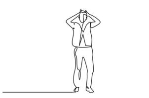 angry unhappy man shocked shouting problem line art vector