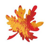 Bright yellow red maple leaf flat isolated illustrations on white background Abstract design handmade fall holiday print on fabric and paper greeting decorations discount sale vector