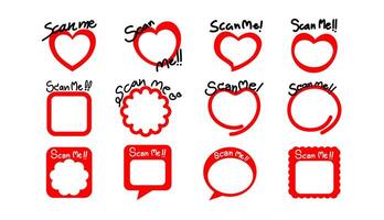 Collection of QR code scanning formats vector