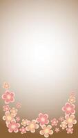 Light brown background with flowers. Banner for internet, mobile screen. vector