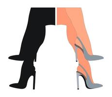 Sketchy image of the silhouette of womens shoes. Shoes stilettos, high heels vector