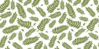 Seamless pattern with abstract leaves and branches. Plant natural print. vector