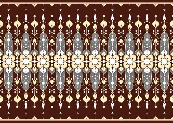 geometric and floral design on dark background, ethnic fabric seamless pattern design for cloth, carpet, batik, wallpaper, wrapping etc.