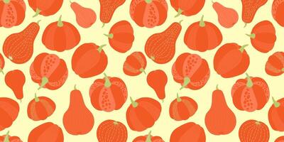 Seamless pattern with abstract pumpkins. vector
