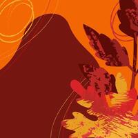Bright autumn background with abstract textured maple leaves and patches of color.Stylish background banner template greeting banner invitation Thanksgiving harvest holiday invitations hand drawn vector
