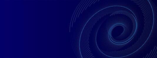 Abstract minimalist background.Futuristic space illustration modern design Universal banner Circular blue figure made of discontinuous lines Dynamic spiral Sci-Fi banner vector