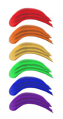 set of oil paint strokes, rainbow brush strokes