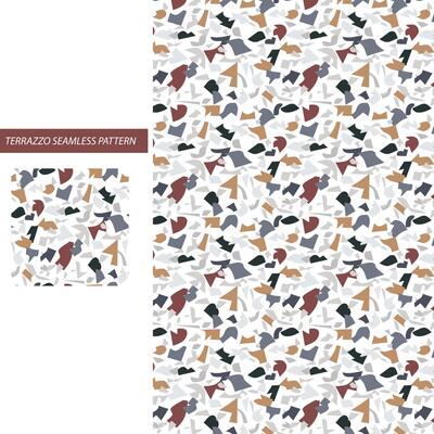 Terrazzo Pattern. Seamless Marble Stone Texture. Granite Background. Abstract Rock Textile Print Venetian Design. Terazzo Mosaic of Home Patio. Colorful Pastel Repeat Fill. Concrete Material.