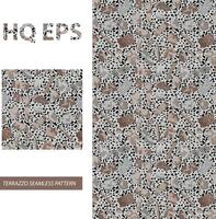 Seamless Terrazzo Pattern. Marble Stone Texture. Continuity Architecture Granite Decoration. Modern Flooring Surface Decor. Abstract Shape Repeat Print. Regular Polished Grunge Mars Blot. vector